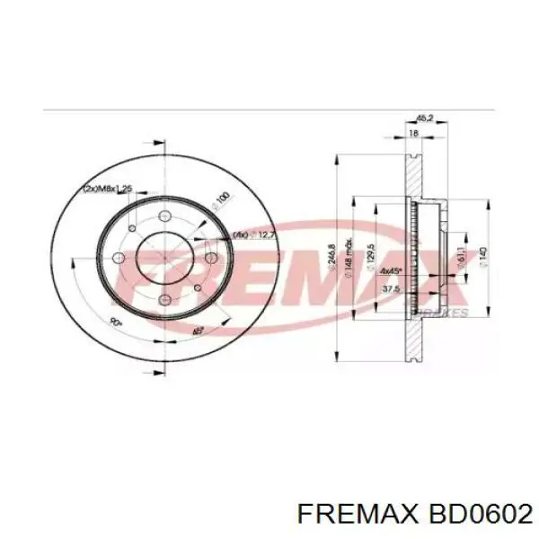 bd-0602 Fremax диск тормозной передний