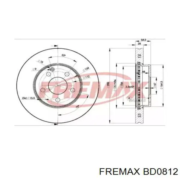 Передние тормозные диски BD0812 Fremax