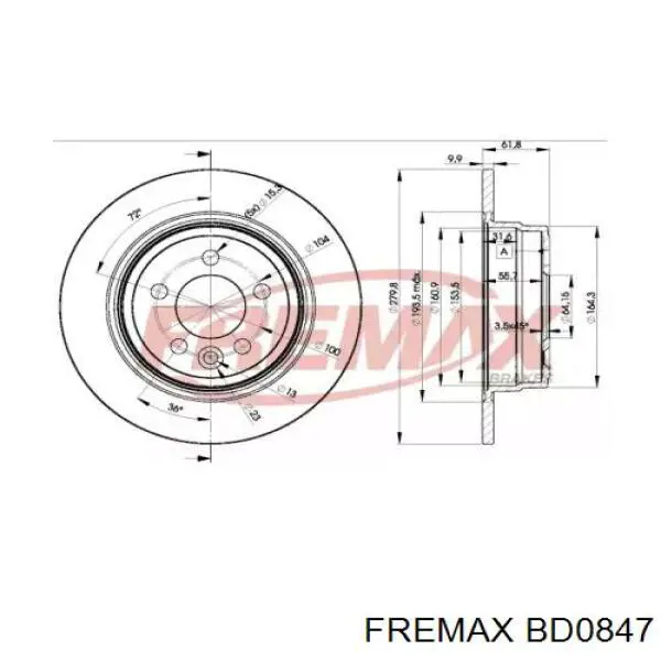 Тормозные диски BD0847 Fremax