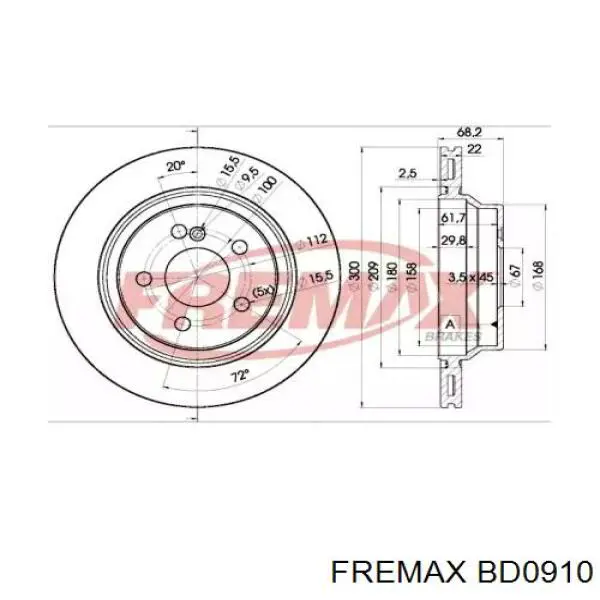 BD0910 Fremax диск тормозной задний