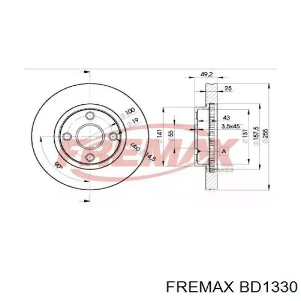 Передние тормозные диски BD1330 Fremax