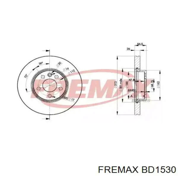BD1530 Fremax диск тормозной передний