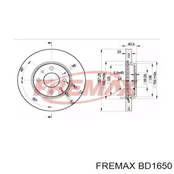 Передний тормозной диск Fremax BD1650