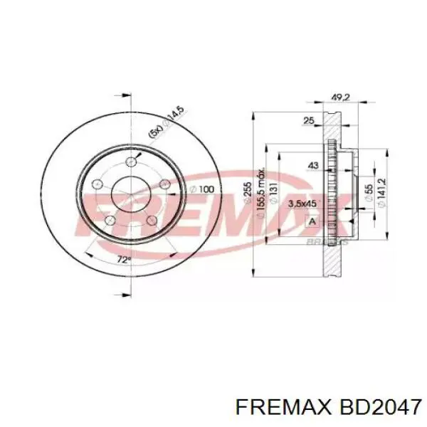 Передние тормозные диски BD2047 Fremax