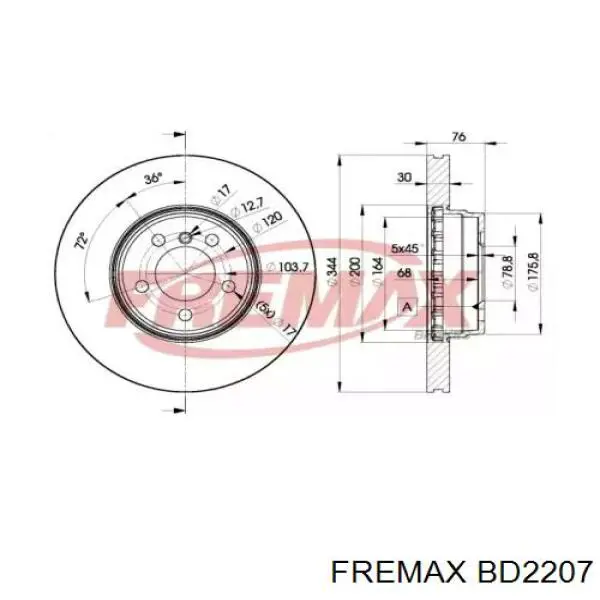 Передние тормозные диски BD2207 Fremax