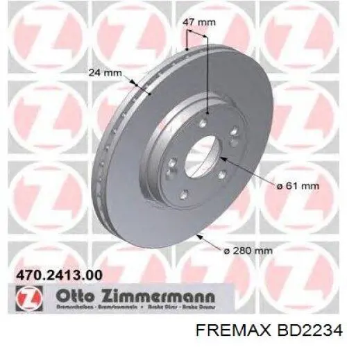 BD2234 Fremax Диск тормозной передний