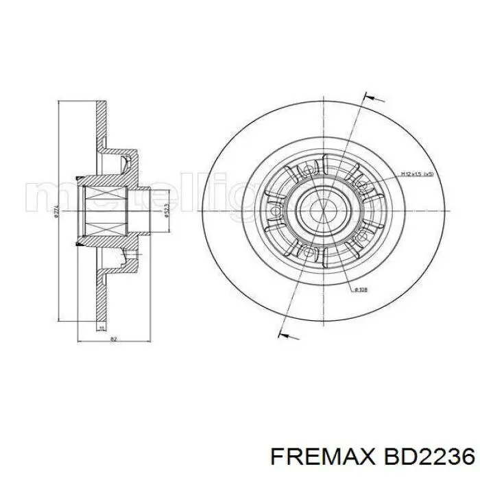 Disco de freno trasero BD2236 Fremax