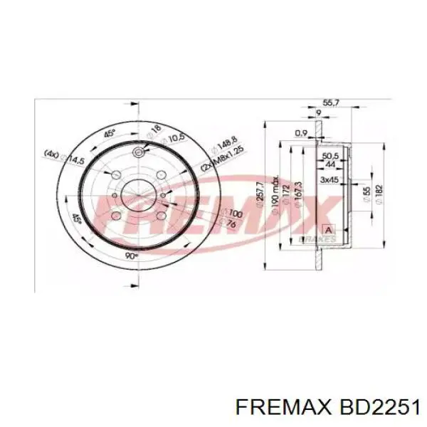 Тормозные диски BD2251 Fremax