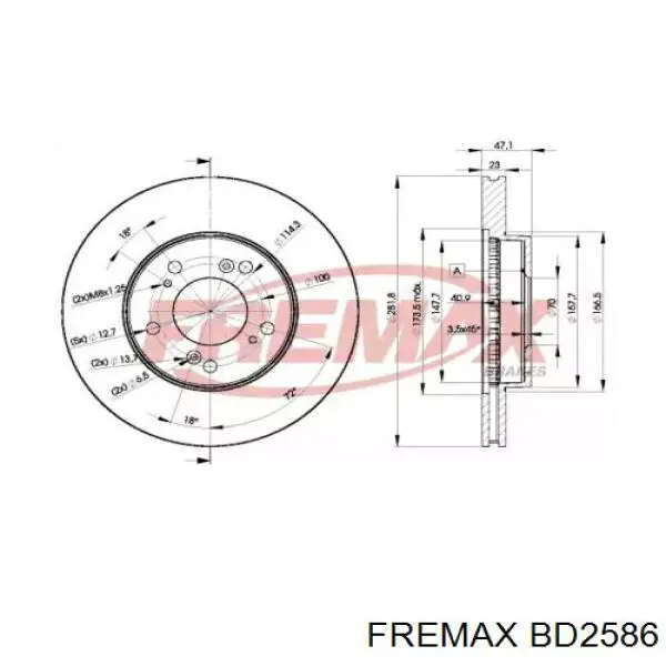 Передние тормозные диски BD2586 Fremax