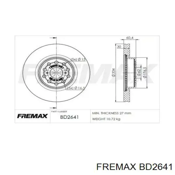 Тормоз дисковый передний Power Stop JBR1304XPR цена, от 63.98 USD