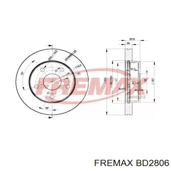 Передние тормозные диски BD2806 Fremax