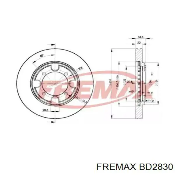 BD2830 Fremax диск тормозной передний