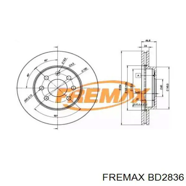 Передние тормозные диски BD2836 Fremax