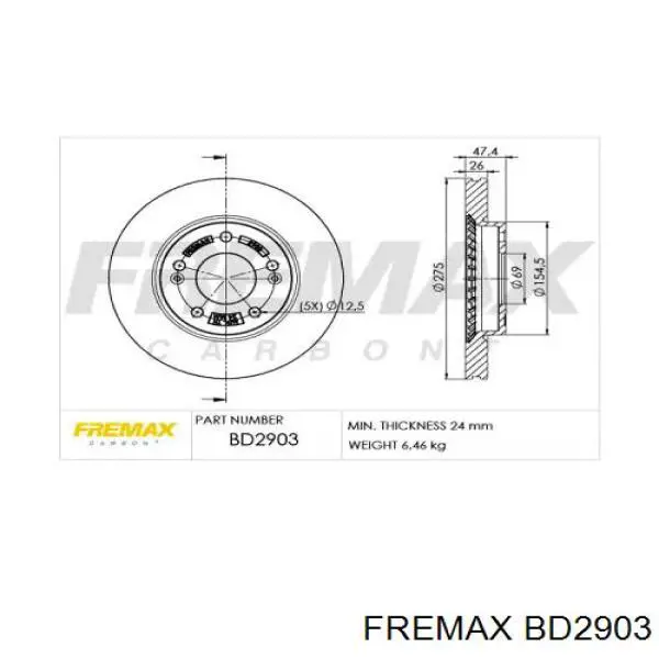 Передние тормозные диски BD2903 Fremax