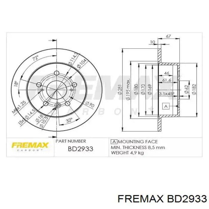 Тормозные диски BD2933 Fremax