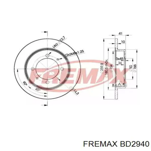 BD2940 Fremax диск тормозной задний