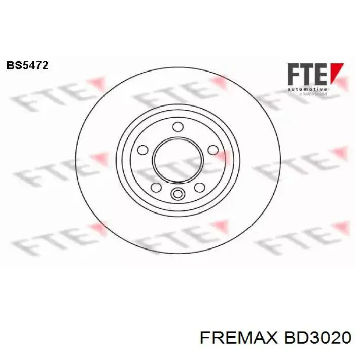 BD3020 Fremax Диск тормозной передний