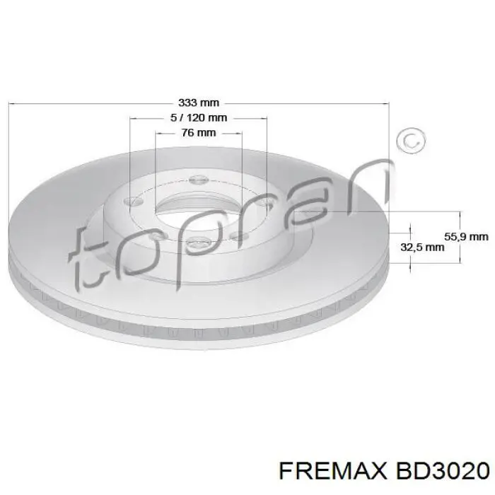 Передние тормозные диски BD3020 Fremax