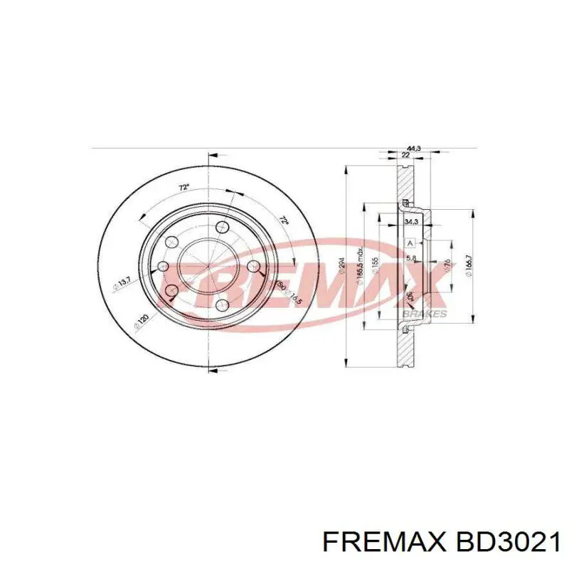 Купить BD3021 Fremax Диск тормозной задний