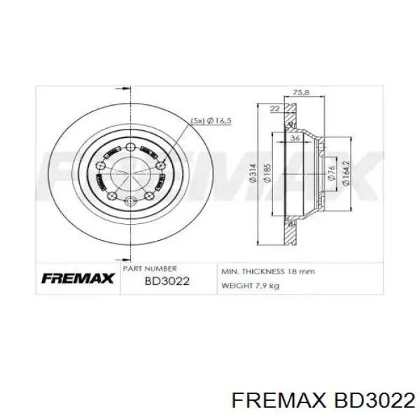 Тормозные диски BD3022 Fremax