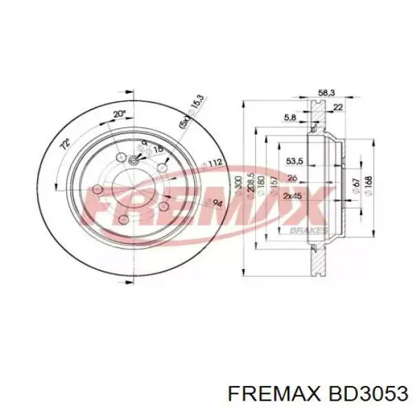 BD3053 Fremax тормозные диски