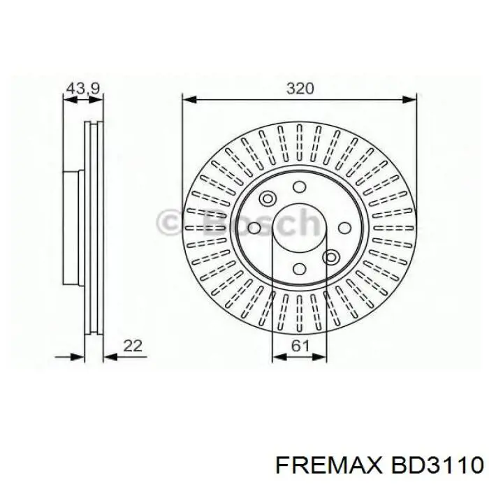 Купить BD3110 Fremax Ротор тормозной