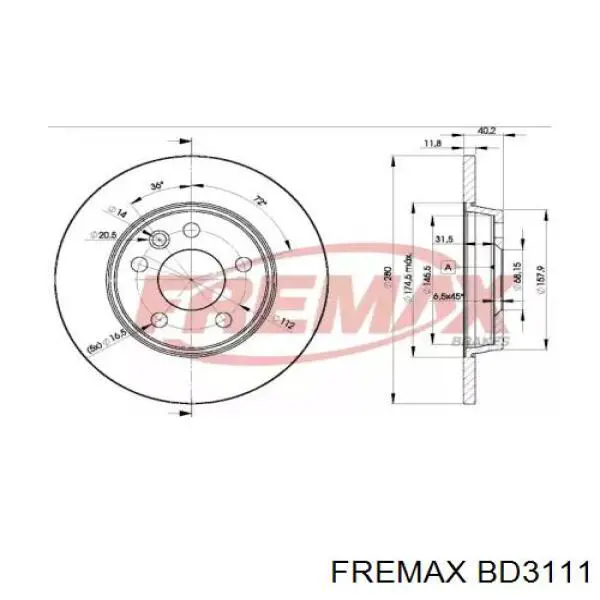 Тормозные диски BD3111 Fremax