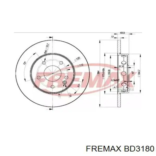 Передние тормозные диски BD3180 Fremax