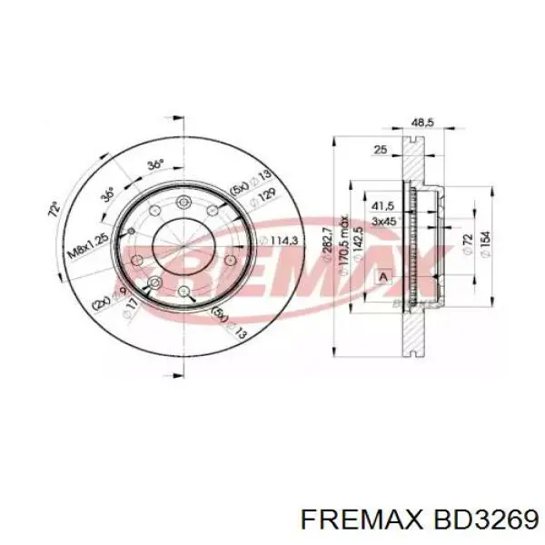 BD3269 Fremax диск тормозной передний