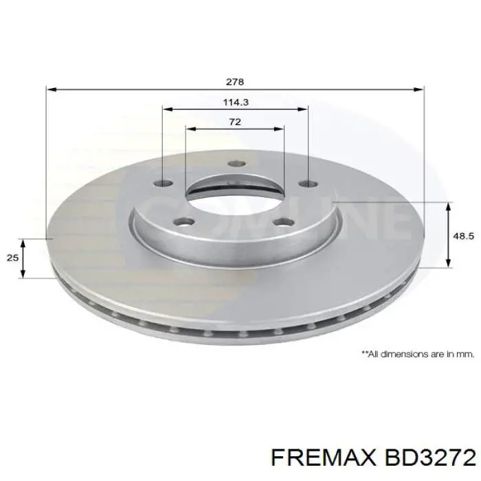 Передний тормозной диск Fremax BD3272