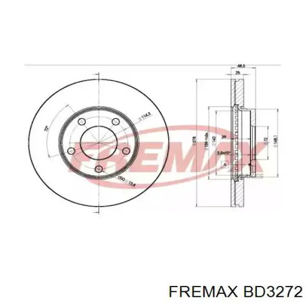 Передние тормозные диски BD3272 Fremax