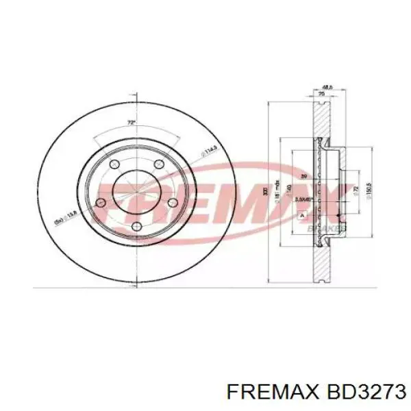 BD3273 Fremax диск тормозной передний