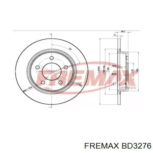 BD3276 Fremax диск тормозной задний
