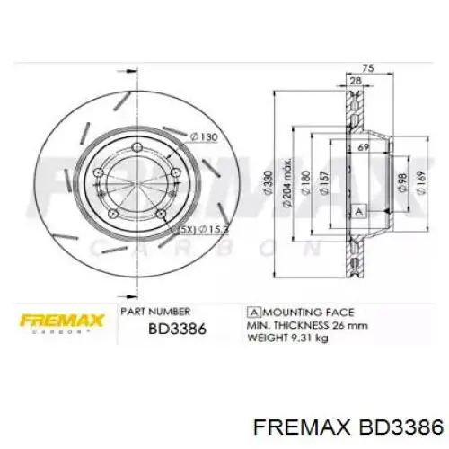 Тормозные диски BD3386 Fremax