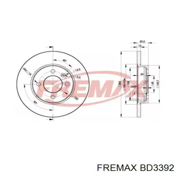 BD3392 Fremax диск тормозной передний
