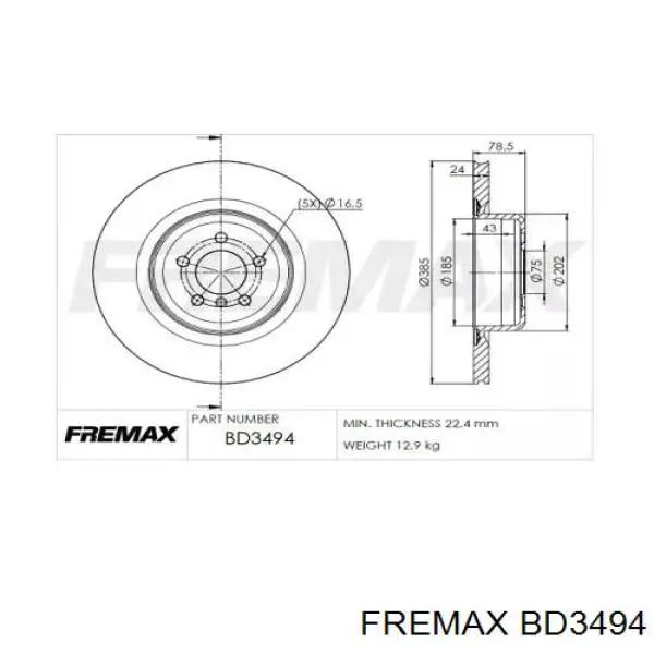 Тормозные диски BD3494 Fremax