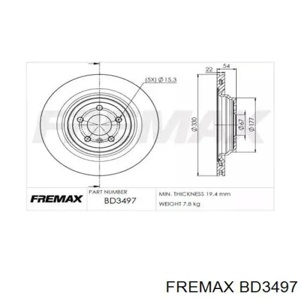 Тормозные диски BD3497 Fremax