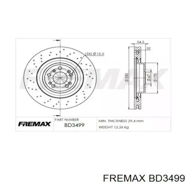 Передние тормозные диски BD3499 Fremax