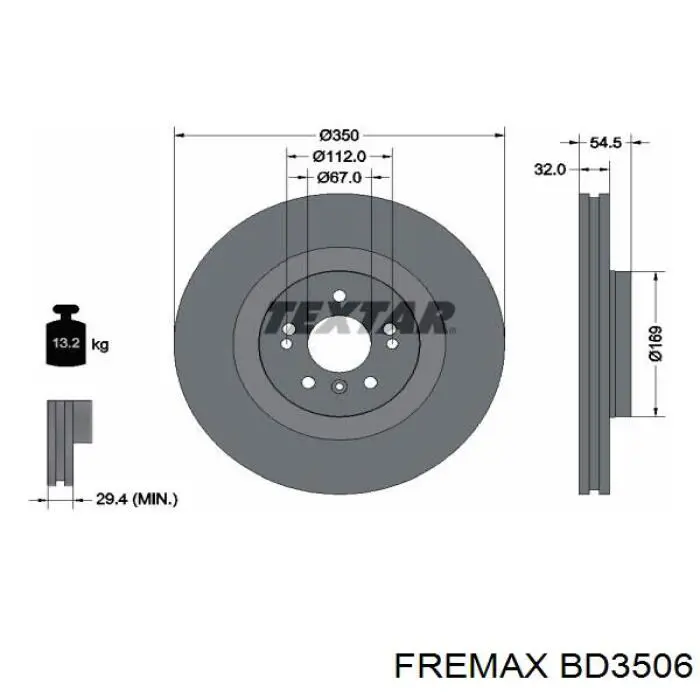 BD3506 Fremax диск тормозной передний