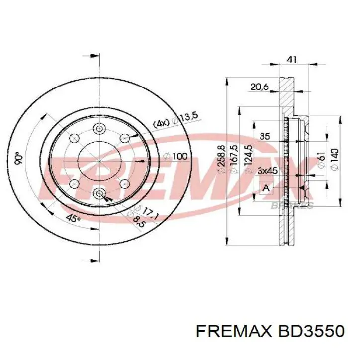 Передние тормозные диски BD3550 Fremax