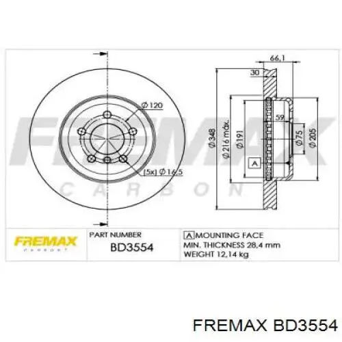 Передние тормозные диски BD3554 Fremax