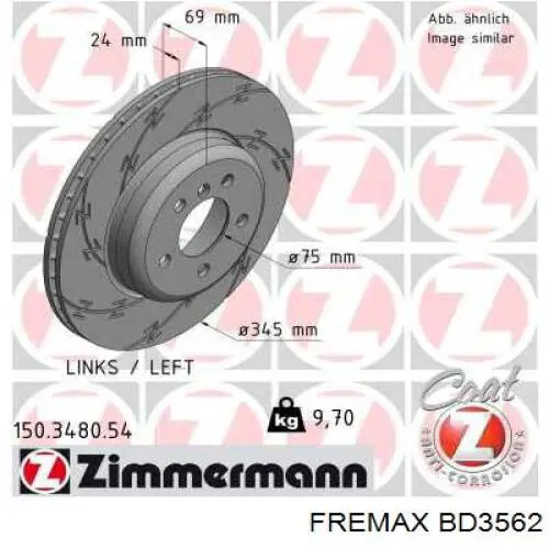 Купить BD3562 Fremax Диск тормозной задний