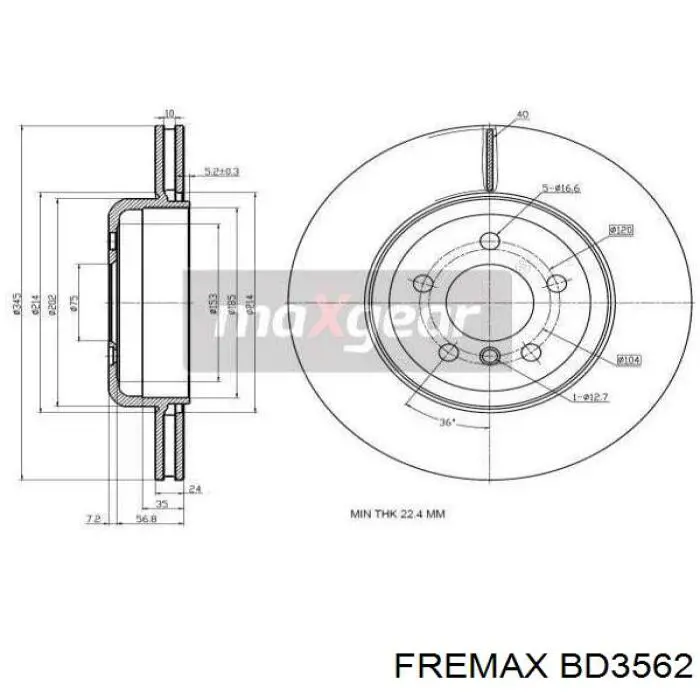 Тормозные диски BD3562 Fremax
