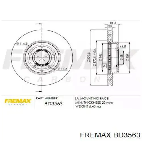 Передние тормозные диски BD3563 Fremax