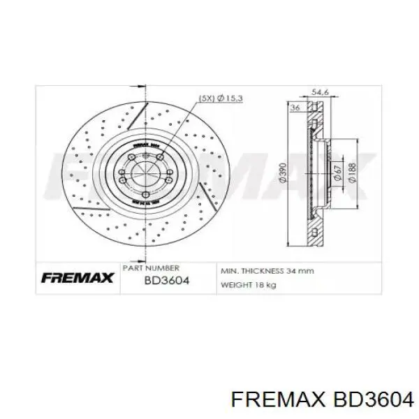 Передние тормозные диски BD3604 Fremax