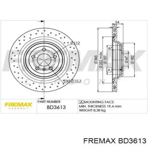 Тормозные диски BD3613 Fremax