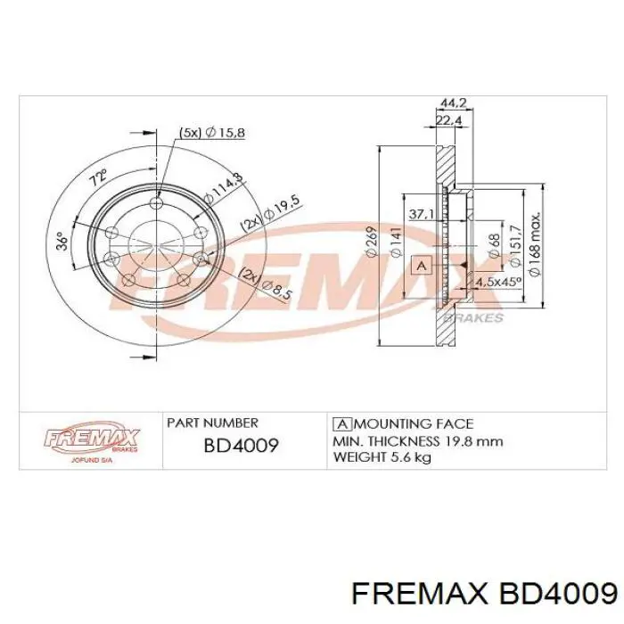 Купить BD4009 Fremax Ротор тормозной