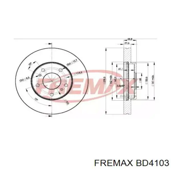 Передние тормозные диски BD4103 Fremax