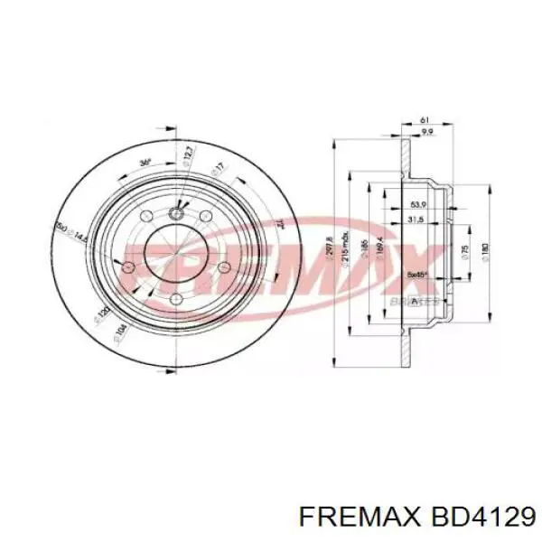 Тормозные диски BD4129 Fremax