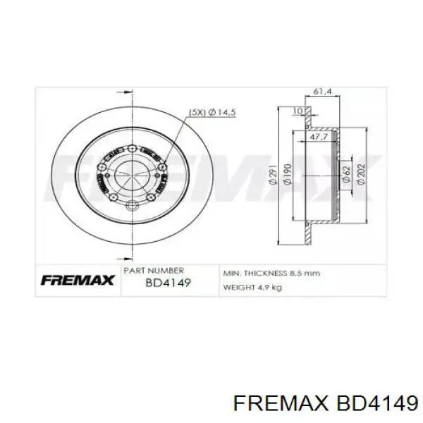 Тормозные диски BD4149 Fremax